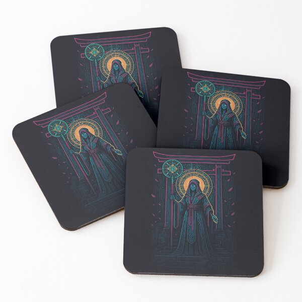 Item preview, Neon Priestess in Digital Temple designed and sold by UnitedThreads.