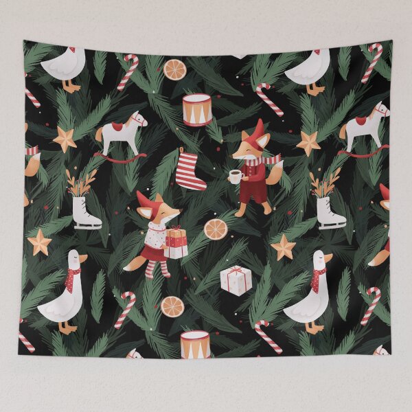 Item preview, Festive foxes designed and sold by Elenanaylor.
