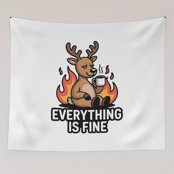 Item preview, Reindeer Everything Is Fine Meme designed and sold by MonkiFlipp.