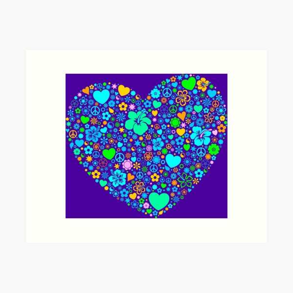 Item preview, Heart flowers flowers Peace Sign Yin and Yang designed and sold by Helen-Storm.