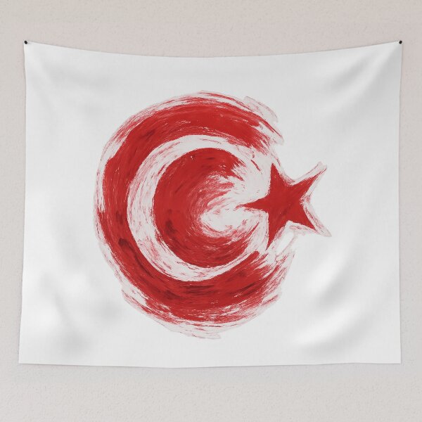 Item preview, Brush-Stroke Turkish Flag Crescent & Star – Bold Red Artistic Design | Turkey • Istanbul • Europe designed and sold by Globalcitytees.