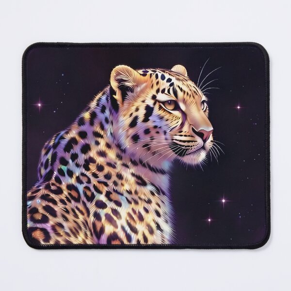 Item preview, Cosmic Leopard Dream - Holographic Moon Fantasy Guardian designed and sold by AiDigitalSanctum.