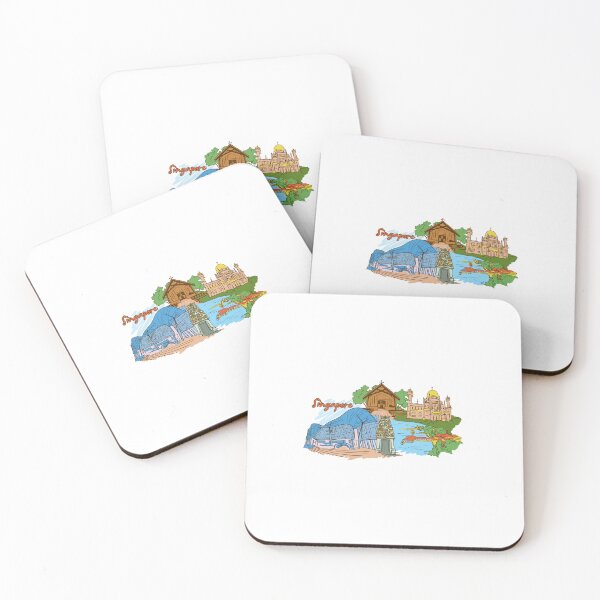 Item preview, Singapore Skyline Illustration – Marina Bay Sands & Merlion Landmark Art, Southeast Asia Cityscape Travel designed and sold by GrumpySableye.