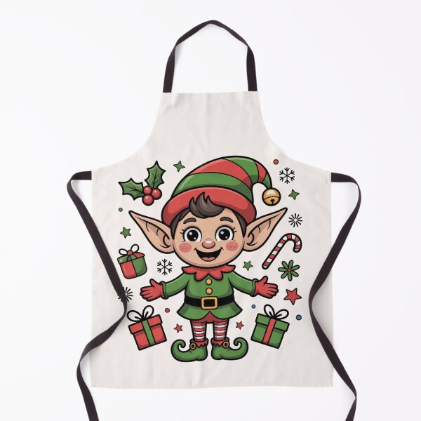 Item preview, Cute Christmas Elf – Kawaii Holiday Cartoon Character Design designed and sold by Mastihuba Studio™.