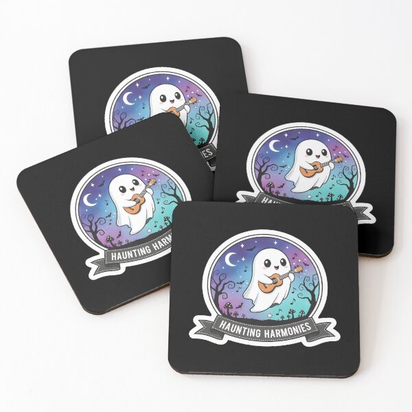 Item preview, Cute Musical Ghost • Haunting Harmonies • Kawaii Guitar Ghost Sticker designed and sold by Ekracreatives.