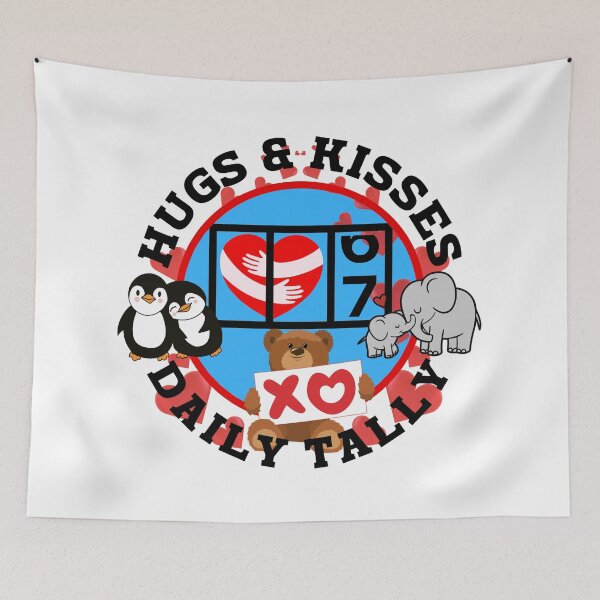 Item preview, Daily Tally of Hugs and Kisses. designed and sold by MPC-Mince-Pies.