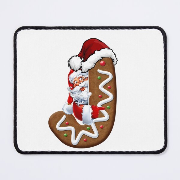 Item preview, Gingerbread Letter J Christmas Design | Cute Santa Alphabet Cookie Art designed and sold by Pandastore14.