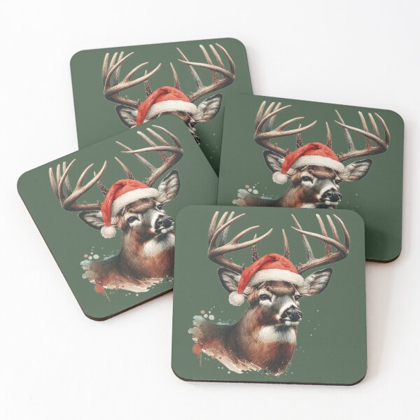 Item preview, Whitetail Buck Deer with Santa Hat designed and sold by LifeCrush.