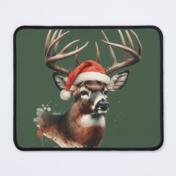 Item preview, Whitetail Buck Deer with Santa Hat designed and sold by LifeCrush.