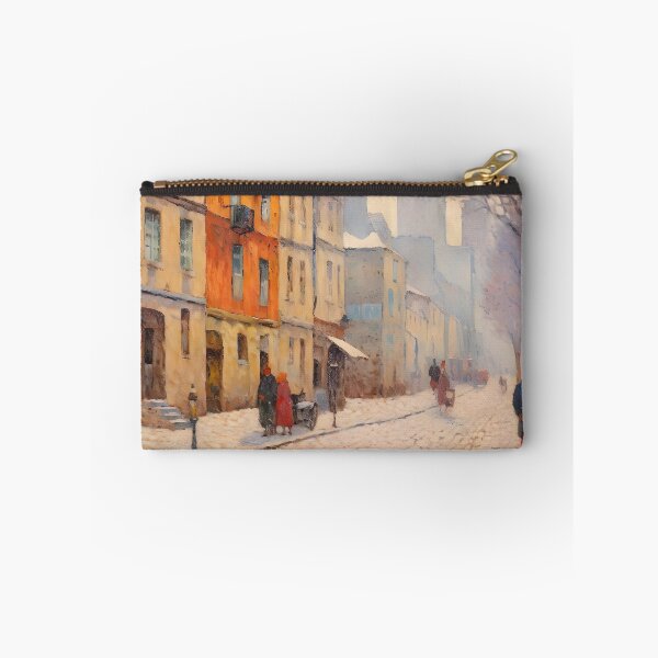 Item preview, Antique Paris Street Painting, Neutral Paris Cityscape, Street Scene Painting, Winter Scene French Cityscape Wall Decor, Architecture Print designed and sold by SavageVision.