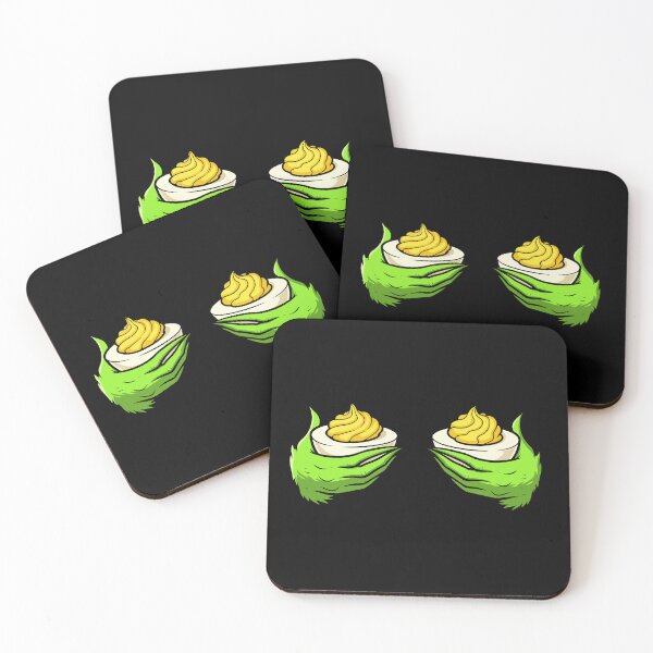 Item preview, Grinch Hands Holding Fun Festive Deviled Eggs designed and sold by MotivaChic.