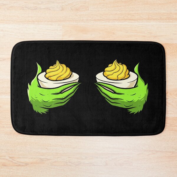 Item preview, Grinch Hands Holding Fun Festive Deviled Eggs designed and sold by MotivaChic.