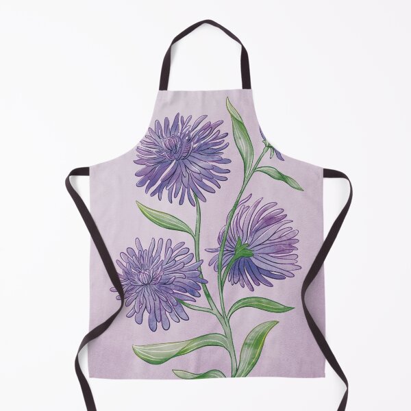 Aperçu de l'œuvre Illustration Florale Chrysanthèmes Violets créée et vendue par Mel-Mas-Stoband.