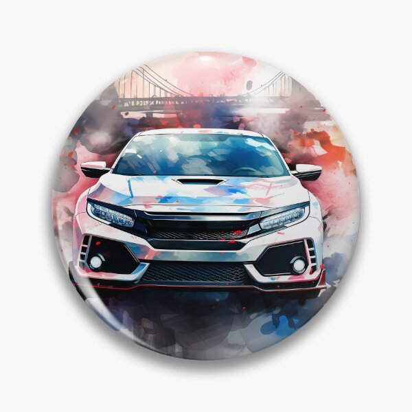 Item preview, Powerful Hatchback Car Framed By Watercolor Bridge Scene designed and sold by RevUpDesign.
