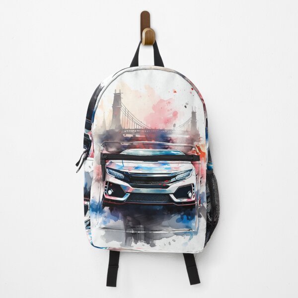 Item preview, Powerful Hatchback Car Framed By Watercolor Bridge Scene designed and sold by RevUpDesign.