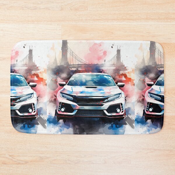 Item preview, Powerful Hatchback Car Framed By Watercolor Bridge Scene designed and sold by RevUpDesign.