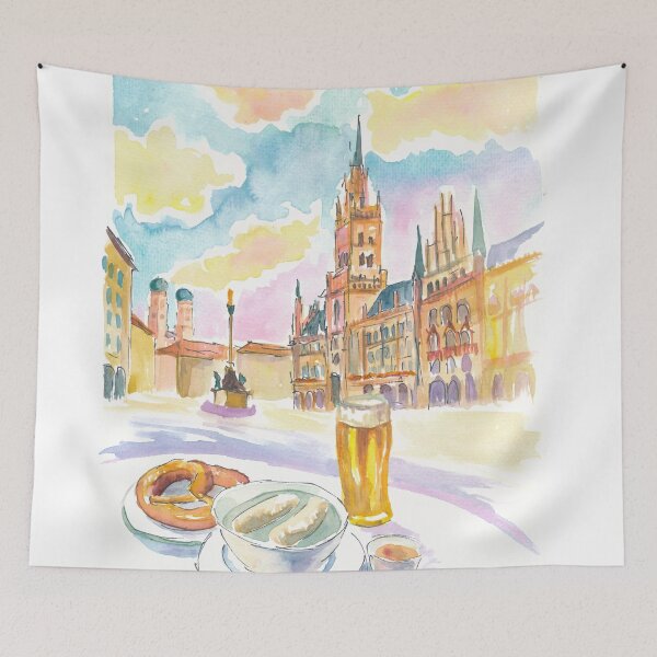 Item preview, Typical Breakfast at Marienplatz in Munich Morning Charm designed and sold by artshop77.