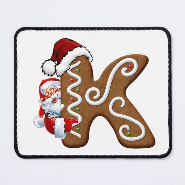Item preview, Gingerbread Letter K Christmas Design | Cute Santa Alphabet Cookie Art designed and sold by Pandastore14.