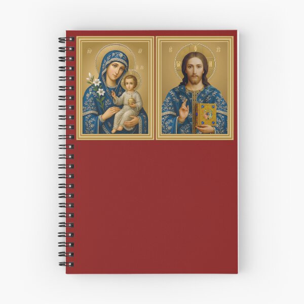 Item preview, 2 icons of Mother of God "Unfading Flower" and Lord Almighty, religious diptych designed and sold by orthodox-icon.