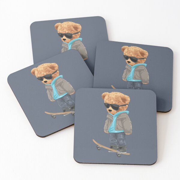 Item preview, Cool teddy bear standing on skateboard with jacket designed and sold by Bhonard 21.