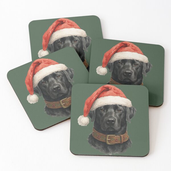 Item preview, Black Labrador with Santa Hat designed and sold by LifeCrush.