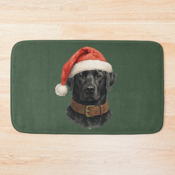 Item preview, Black Labrador with Santa Hat designed and sold by LifeCrush.