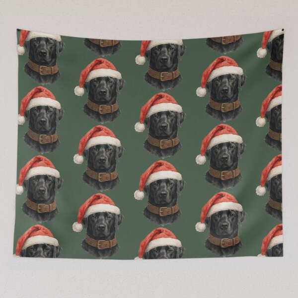 Item preview, Black Labrador with Santa Hat designed and sold by LifeCrush.