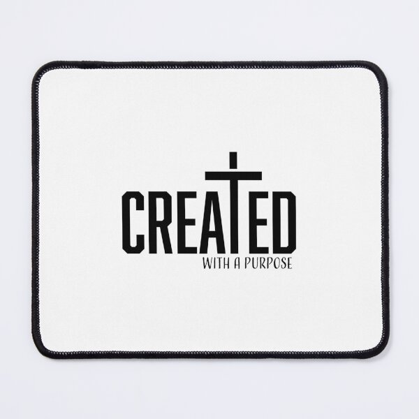 Item preview, Created With A Purpose – Christian Faith Typography T-Shirt Design designed and sold by CrossCrafted.