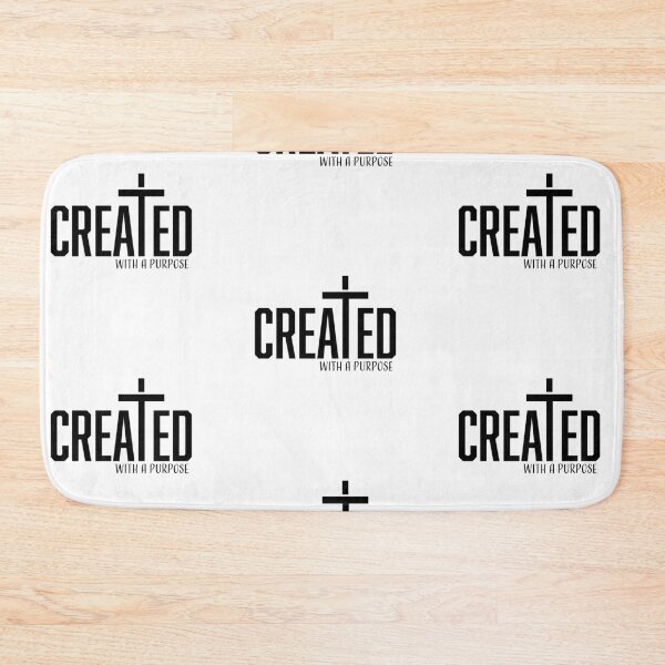 Item preview, Created With A Purpose – Christian Faith Typography T-Shirt Design designed and sold by CrossCrafted.