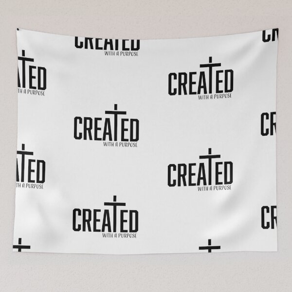 Item preview, Created With A Purpose – Christian Faith Typography T-Shirt Design designed and sold by CrossCrafted.
