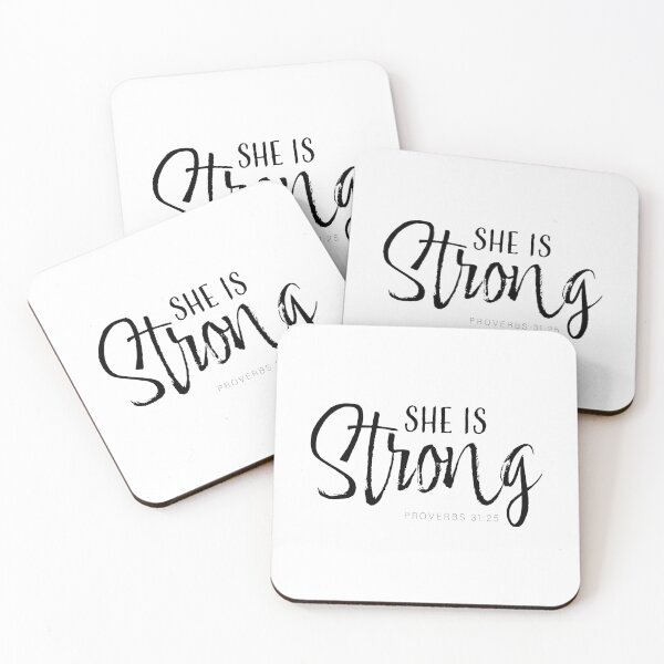 Item preview, She Is Strong – Christian Faith Typography T-Shirt Design designed and sold by CrossCrafted.