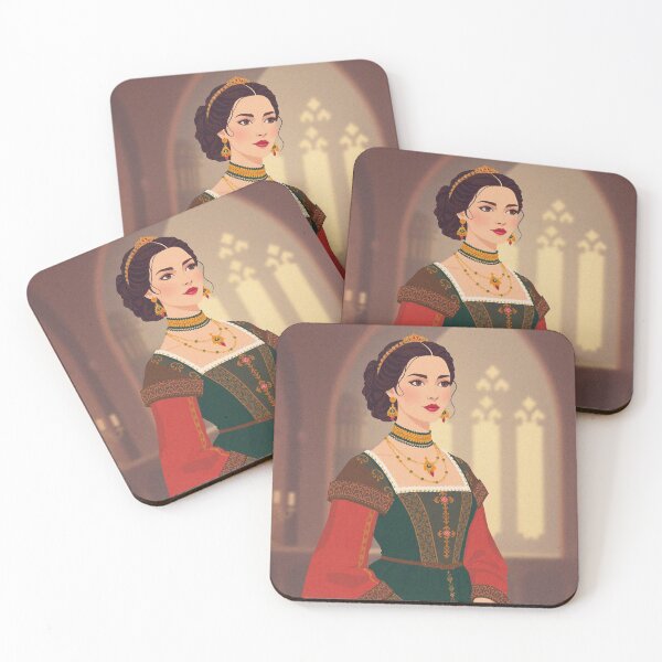 Item preview, Tudor Era Courtier woman in a beautiful period dress portrait art designed and sold by Vintage Designs +.