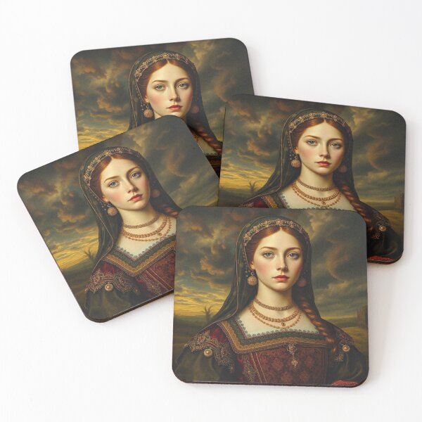 Item preview, Tudor Era Courtier woman in a beautiful period dress portrait art designed and sold by Vintage Designs +.