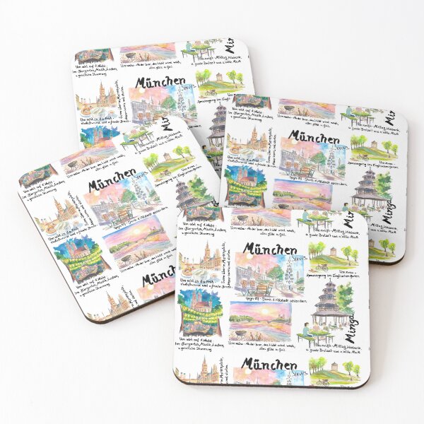 Item preview, Munich Bavaria Perfect Day Travel Sketches and Memories Art - German Version designed and sold by artshop77.