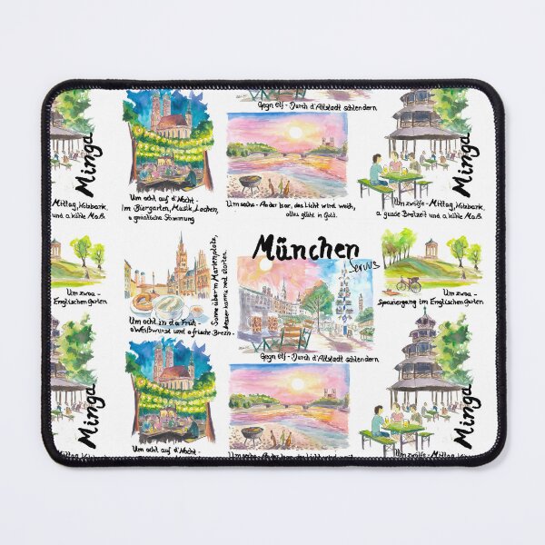 Item preview, Munich Bavaria Perfect Day Travel Sketches and Memories Art - German Version designed and sold by artshop77.