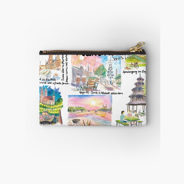 Item preview, Munich Bavaria Perfect Day Travel Sketches and Memories Art - German Version designed and sold by artshop77.