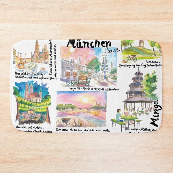 Item preview, Munich Bavaria Perfect Day Travel Sketches and Memories Art - German Version designed and sold by artshop77.
