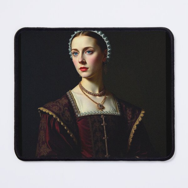 Item preview, Tudor Era Courtier woman in a beautiful period dress portrait art designed and sold by Vintage Designs +.