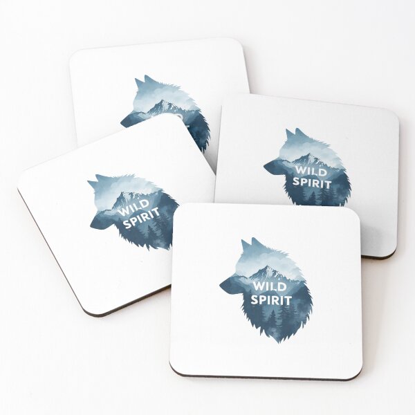 Item preview, Wild Spirit Wolf • Watercolor Mountain Silhouette designed and sold by Erik Visnievskij.