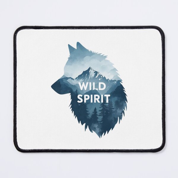 Item preview, Wild Spirit Wolf • Watercolor Mountain Silhouette designed and sold by Erik Visnievskij.