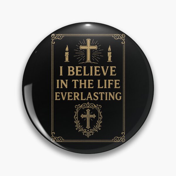 Item preview, Gold Foil Cross Design I Believe in the Life Everlasting. designed and sold by loveandlightrb.