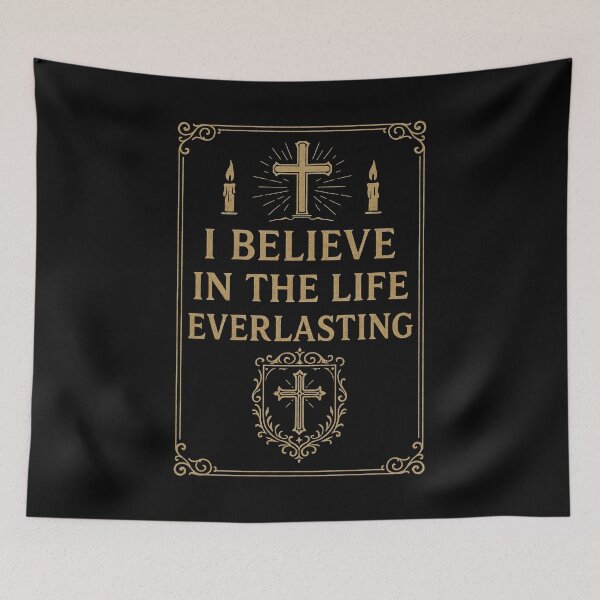 Item preview, Gold Foil Cross Design I Believe in the Life Everlasting. designed and sold by loveandlightrb.