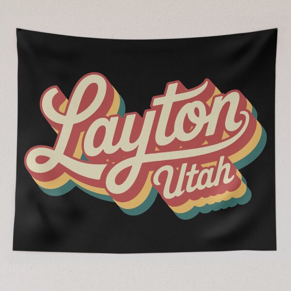 Item preview, Layton Utah Retro Script City Pride Design designed and sold by Lora Art.