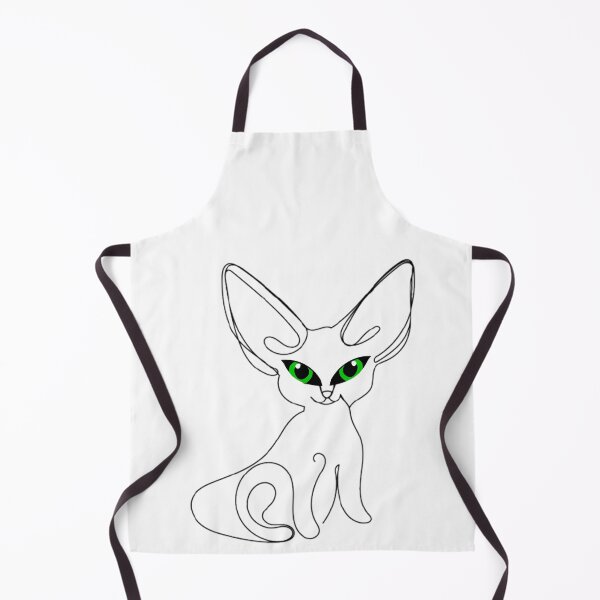 Item preview, Abstract Line Art of a Fennec Fox with Emerald Eyes designed and sold by Vandara - Your source of positivity and cute fennec foxes.