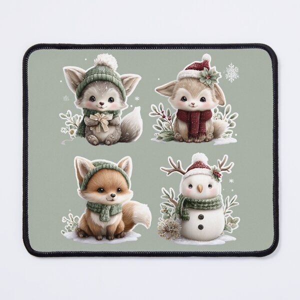 Item preview, Woodland Christmas Animals Set 6 designed and sold by PaintbrushPlace.