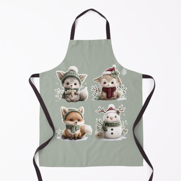 Item preview, Woodland Christmas Animals Set 6 designed and sold by PaintbrushPlace.