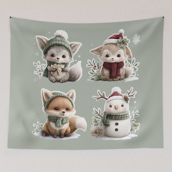 Item preview, Woodland Christmas Animals Set 6 designed and sold by PaintbrushPlace.