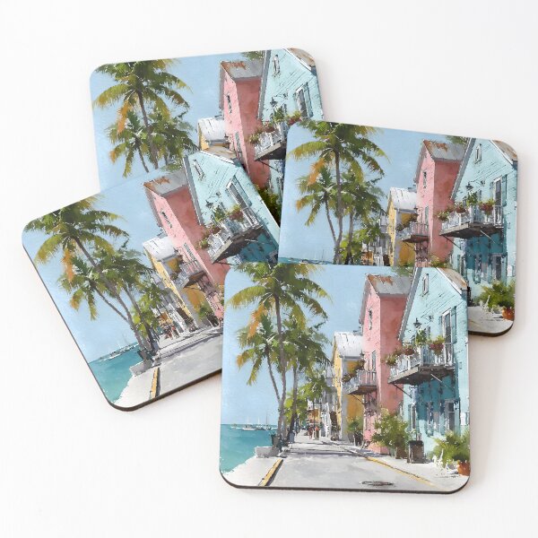 Item preview, Colorful Key West Coastal View, Palm Trees and Ocean Breeze designed and sold by daila70.