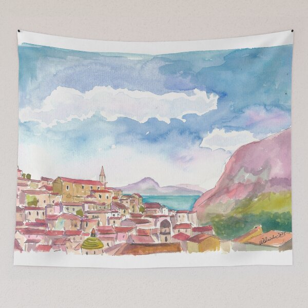 Item preview, Sunlit Maratea Potenza Coastline with Sea View designed and sold by artshop77.
