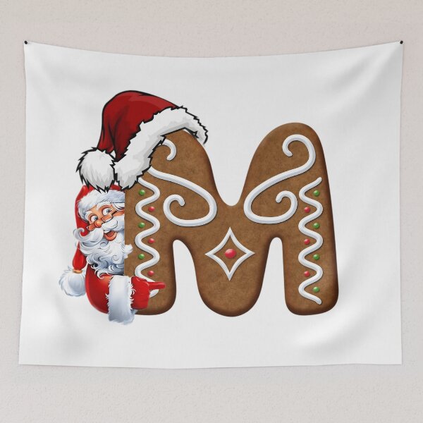 Item preview, Santa Gingerbread Letter M Christmas Cookie Alphabet Design designed and sold by Pandastore14.